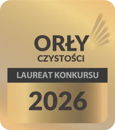 Logo laureata konkursu Orły Czystości 2026 - nagroda za najwyższą jakość usług sprzątania dla Karen Błysk z Gniezna